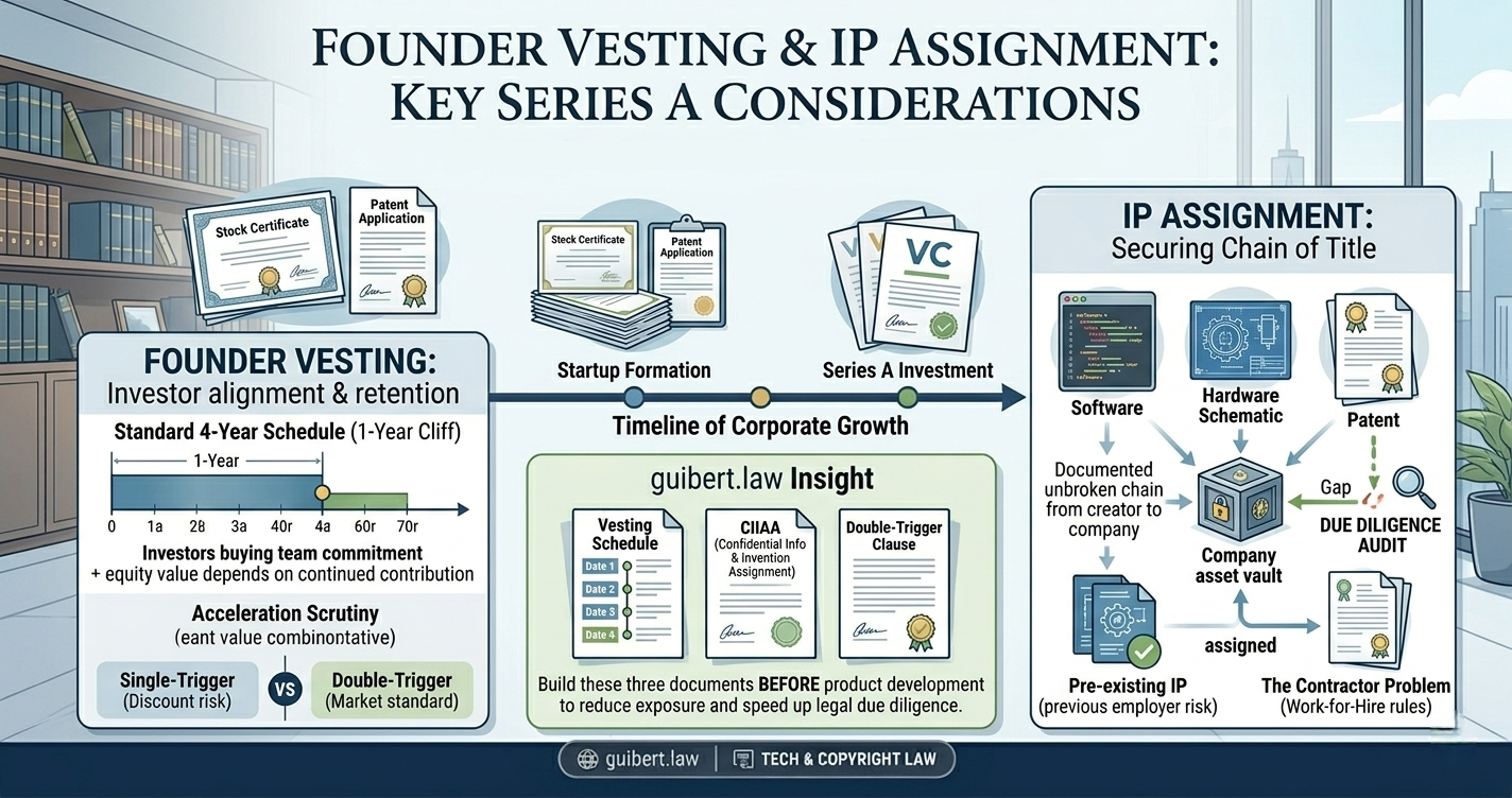 Founder Vesting and IP Assignment: The Clauses That Matter Most to Series A Investors
